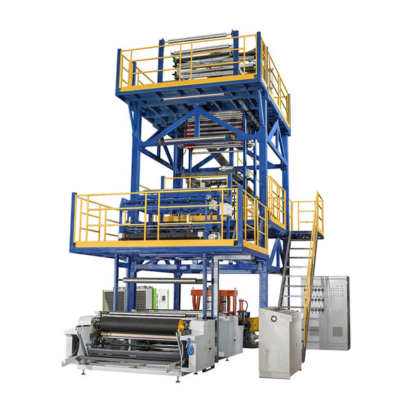 PS55/60/55-1500ABC全自动农用生物降解HDPE/LDPE/LLDPE/PE/PP三层共挤塑料吹膜挤出机