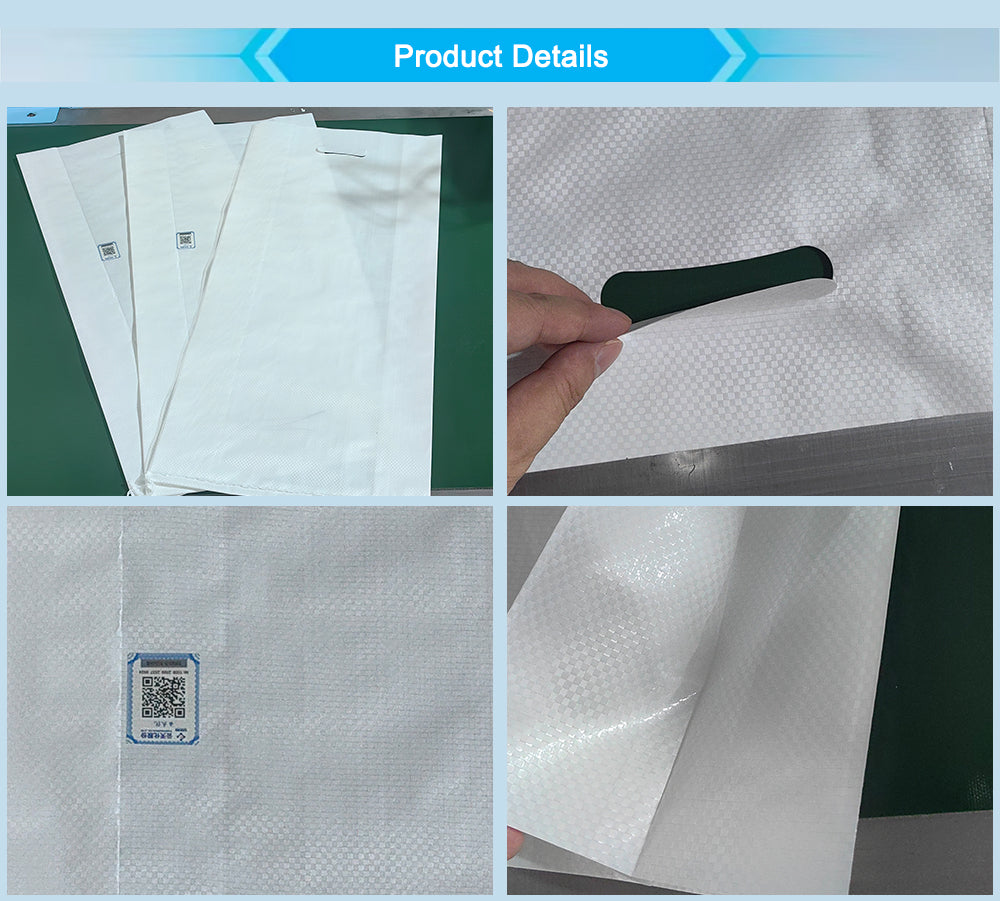 High Speed Automatic PP Woven Bag Making Machine Online Labeling M Gusset Shifting Handle Punch for Rice Bags Sack
