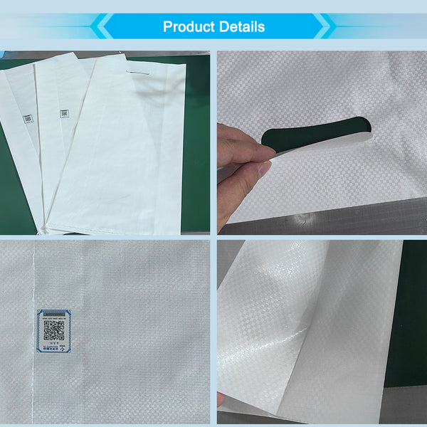 High Speed Automatic PP Woven Bag Making Machine Online Labeling M Gusset Shifting Handle Punch for Rice Bags Sack